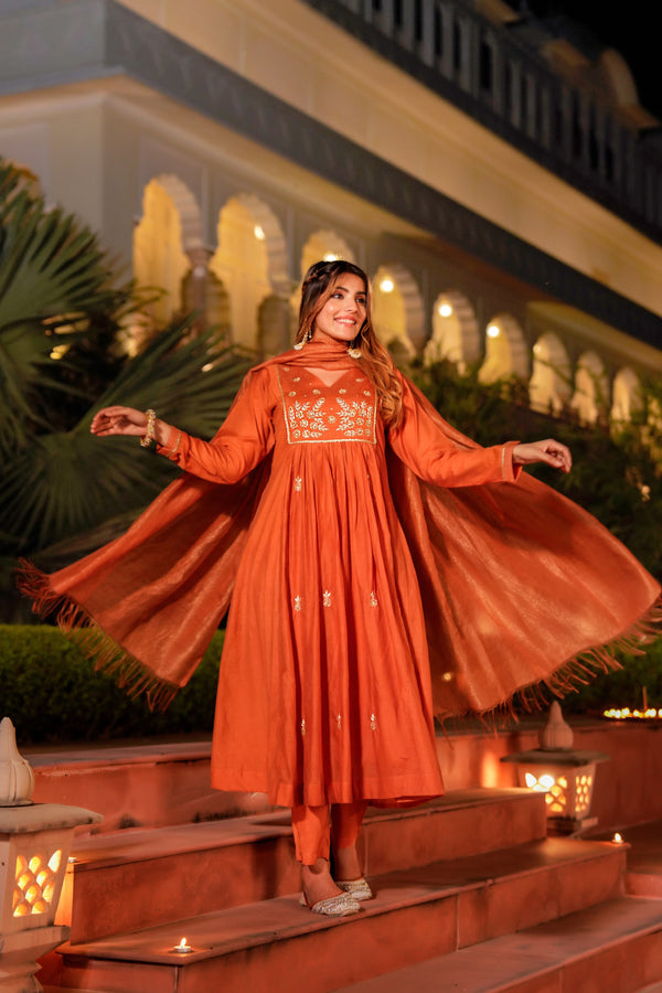 Grace in every weave, Pure Mal Chanderi Suit | GYSY Sarees