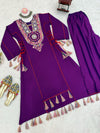 Embroidered Long Sleeves Tunic With Palazzo - GYSY Sarees