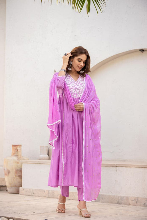 Chanderi silk suit set - GYSY Sarees