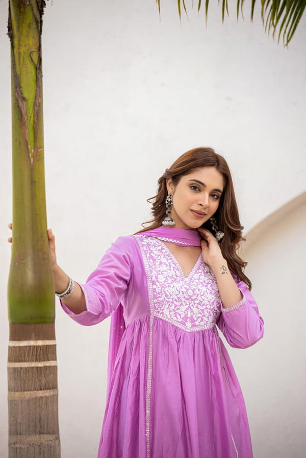 Chanderi silk suit set - GYSY Sarees