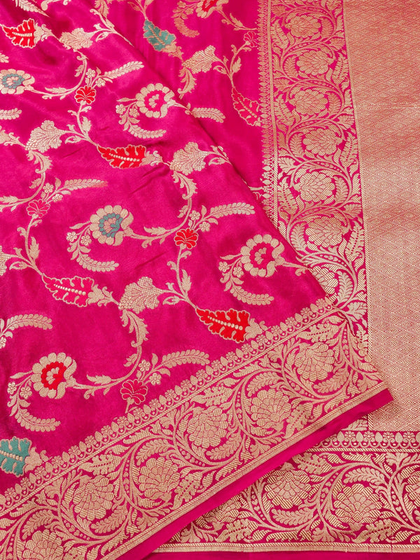 Handwoven Pink Banarasi Khaddi Silk Saree | GYSY Sarees