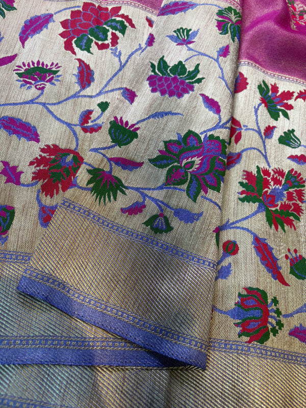 Pink Banarasi Katan Tissue Silk Saree – Soft, Lightweight & Elegant | GYSY Sarees