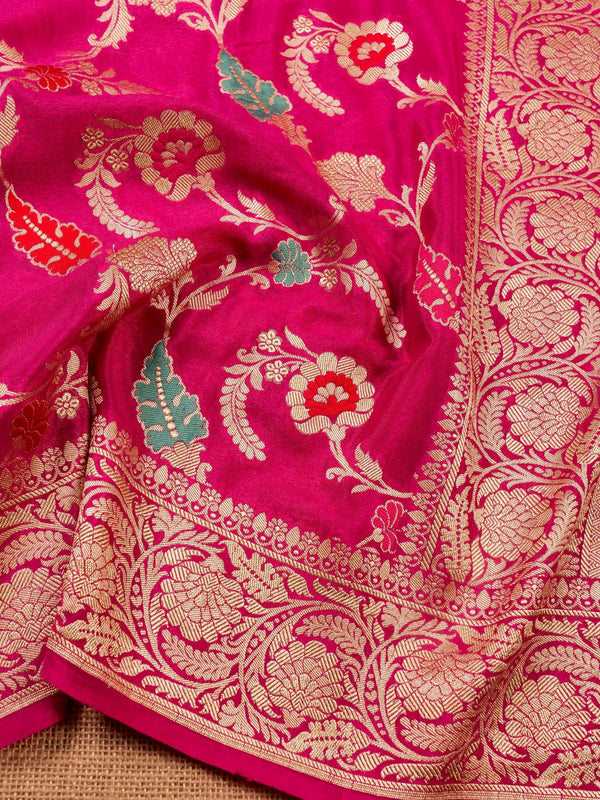 Handwoven Pink Banarasi Khaddi Silk Saree | GYSY Sarees