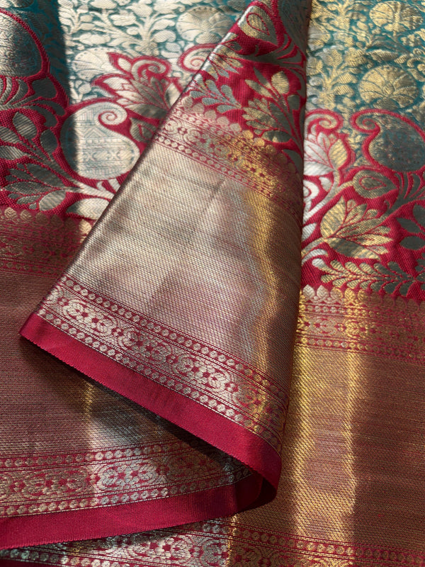Contrast Banarasi Fancy Katan Brocade Silk Saree | GYSY Sarees