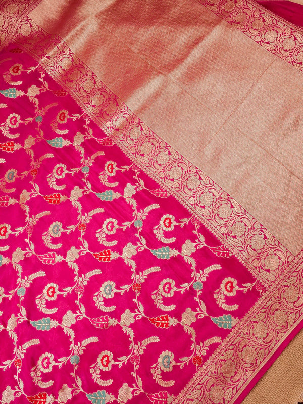 Handwoven Pink Banarasi Khaddi Silk Saree | GYSY Sarees