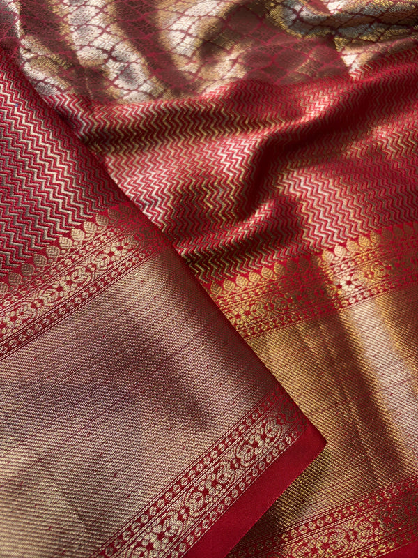 Contrast Banarasi Fancy Katan Brocade Silk Saree | GYSY Sarees