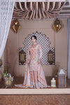 Mehfil Rust Orange Natural Crepe Co-Ord Set