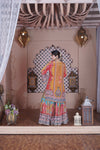 Chand Yellow & Red Crepe Gharara Suit Set