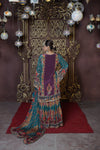 Chand Blue & Purple Crepe Gharara Suit Set
