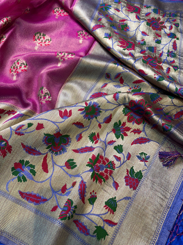 Pink Banarasi Katan Tissue Silk Saree – Soft, Lightweight & Elegant | GYSY Sarees