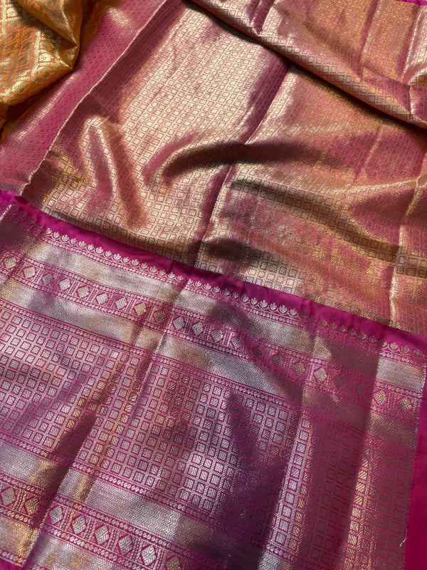 Contrast Banarasi Fancy Katan Brocade Silk Saree | GYSY Sarees