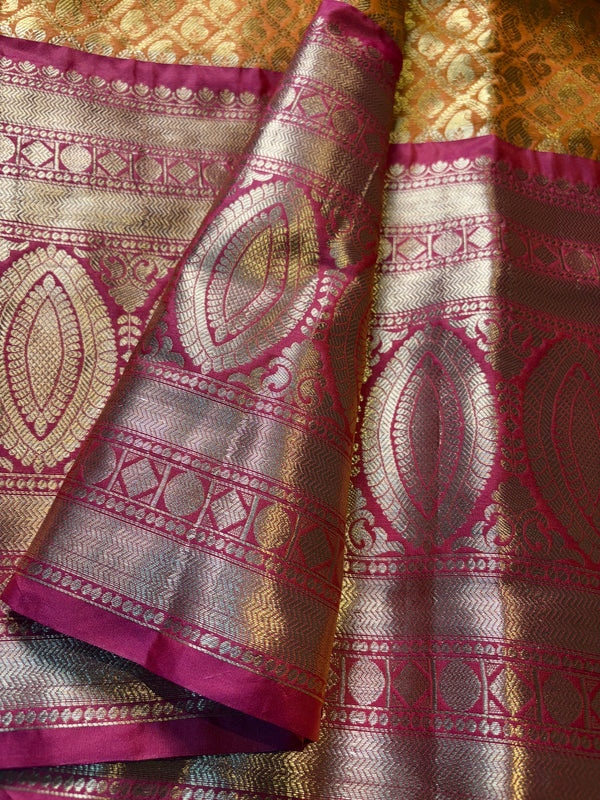 Contrast Banarasi Fancy Katan Brocade Silk Saree | GYSY Sarees