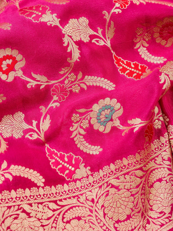 Handwoven Pink Banarasi Khaddi Silk Saree | GYSY Sarees