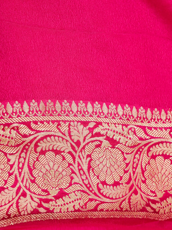 Handwoven Pink Banarasi Khaddi Silk Saree | GYSY Sarees