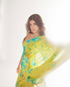 Sunshine yellow & aqua hand made Tie | GYSY Sarees